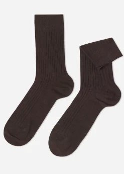 Men Calzedonia Men's Ribbed Cashmere Short Socks