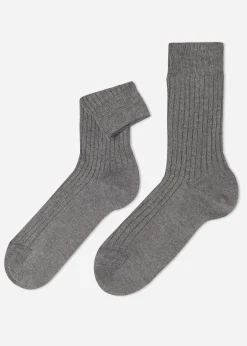 Men Calzedonia Men's Ribbed Cashmere Short Socks