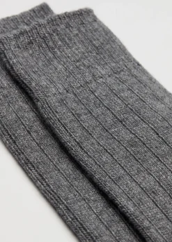 Men Calzedonia Men's Short Ribbed Socks With Wool And Cashmere