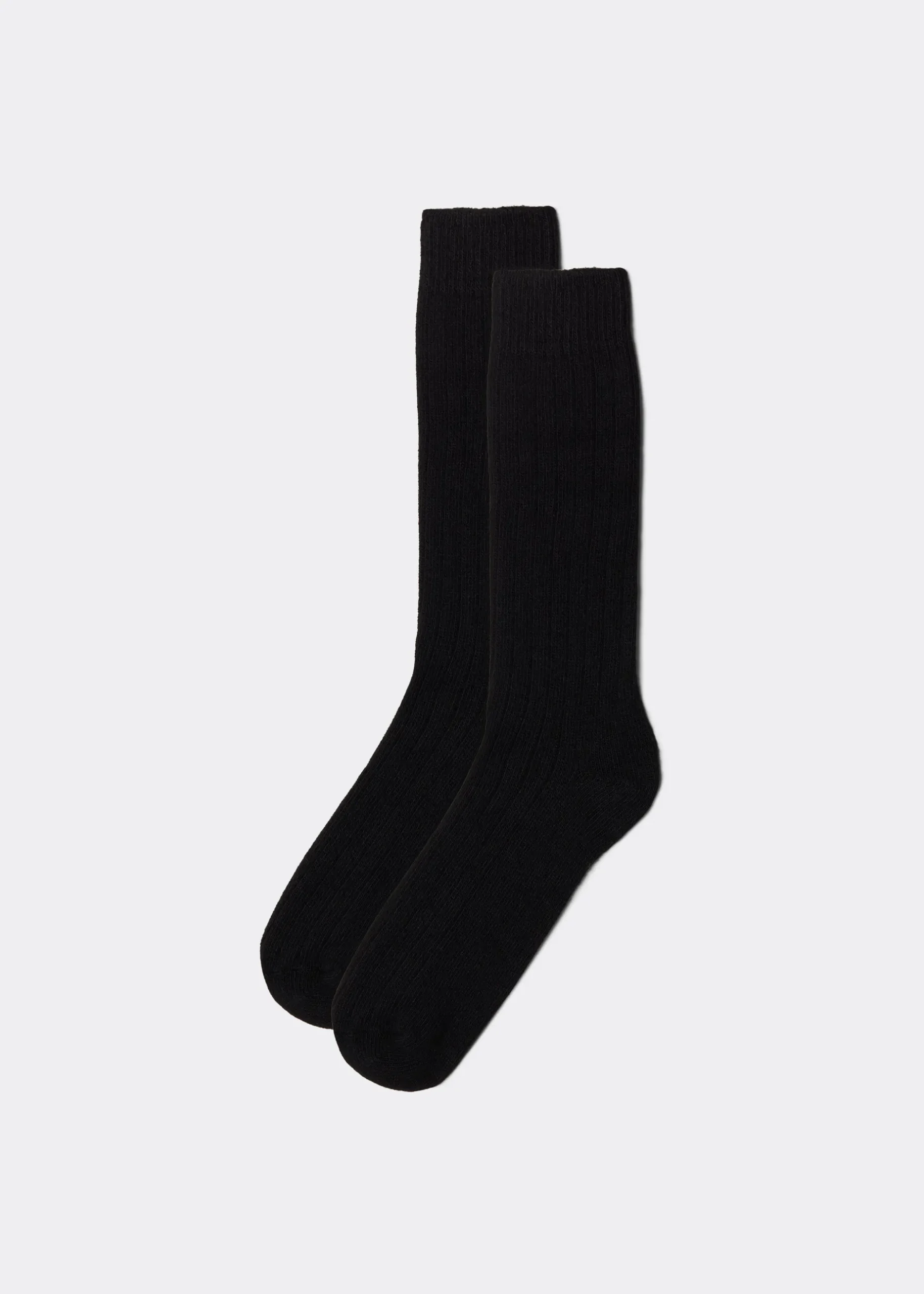 Men Calzedonia Men's Short Ribbed Socks With Wool And Cashmere