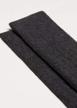 Men Calzedonia Men's Short Ribbed Socks With Wool And Cashmere