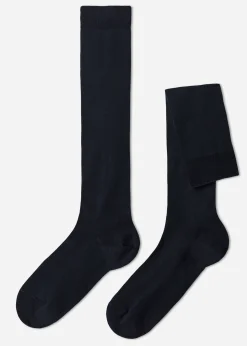 Men Calzedonia Men's Stretch Cotton Long Socks
