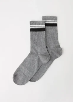 Men Calzedonia Men's Stripe Motif Crew Socks
