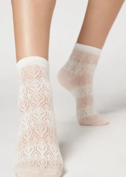 Women Calzedonia Openwork And Striped Short Socks