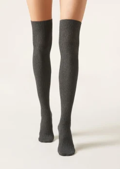 Women Calzedonia Openwork Wool Over-The-Knee Socks