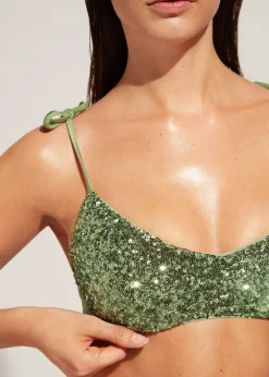 Women Calzedonia Padded Crop Bikini Top Cannes