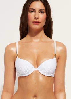 Women Calzedonia Padded Push-Up Bikini Top Casablanca
