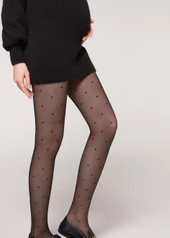 Women Calzedonia Polka Dot Maternity Tights
