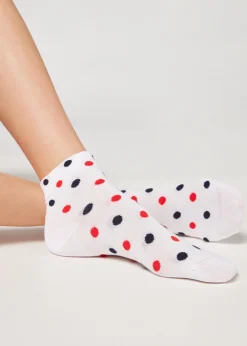 Women Calzedonia Polka Dot Pattern Short Socks
