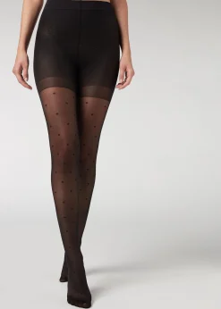 Women Calzedonia Polka Dot Total Shaper Tights