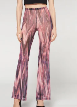 Women Calzedonia Printed Tulle Flared Leggings