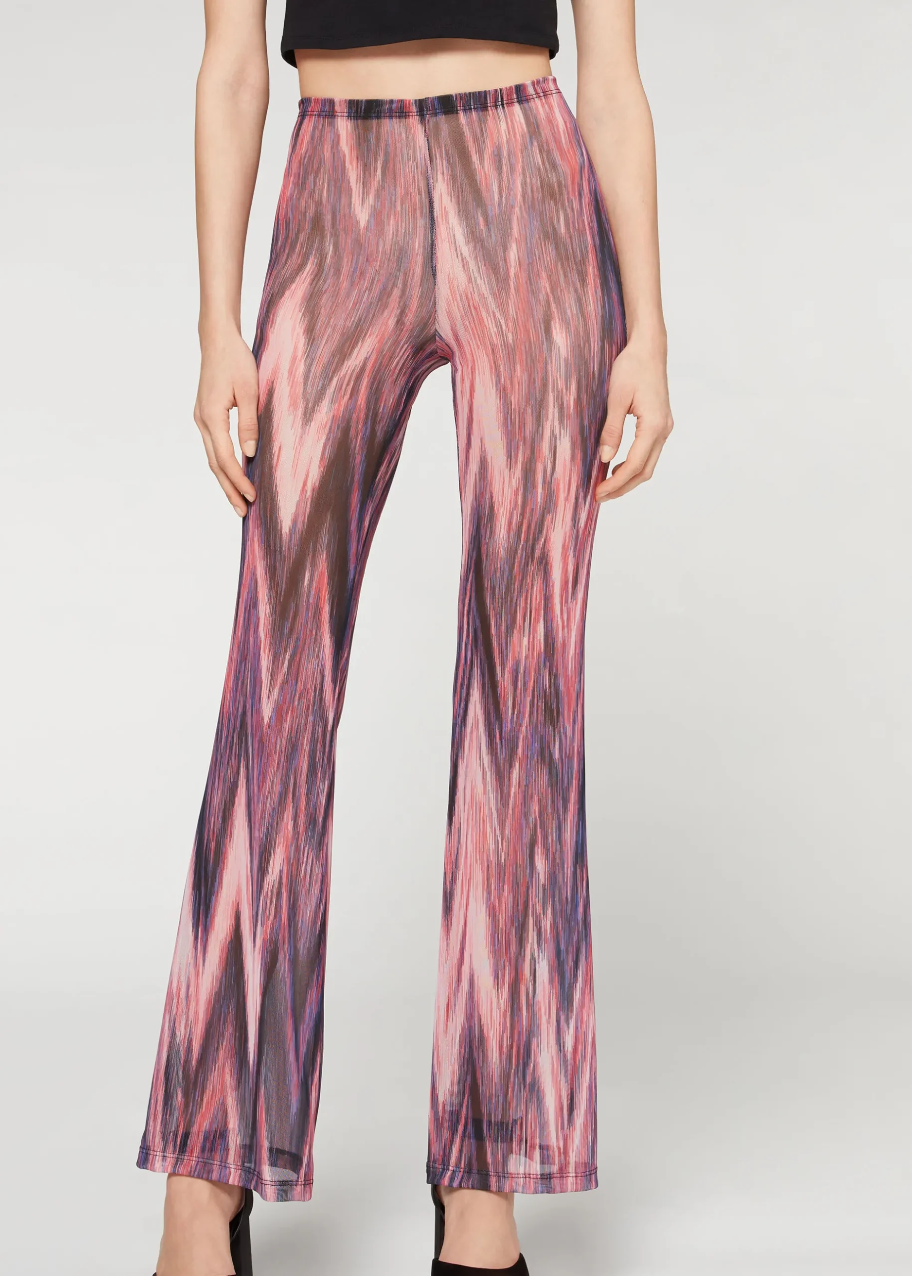 Women Calzedonia Printed Tulle Flared Leggings