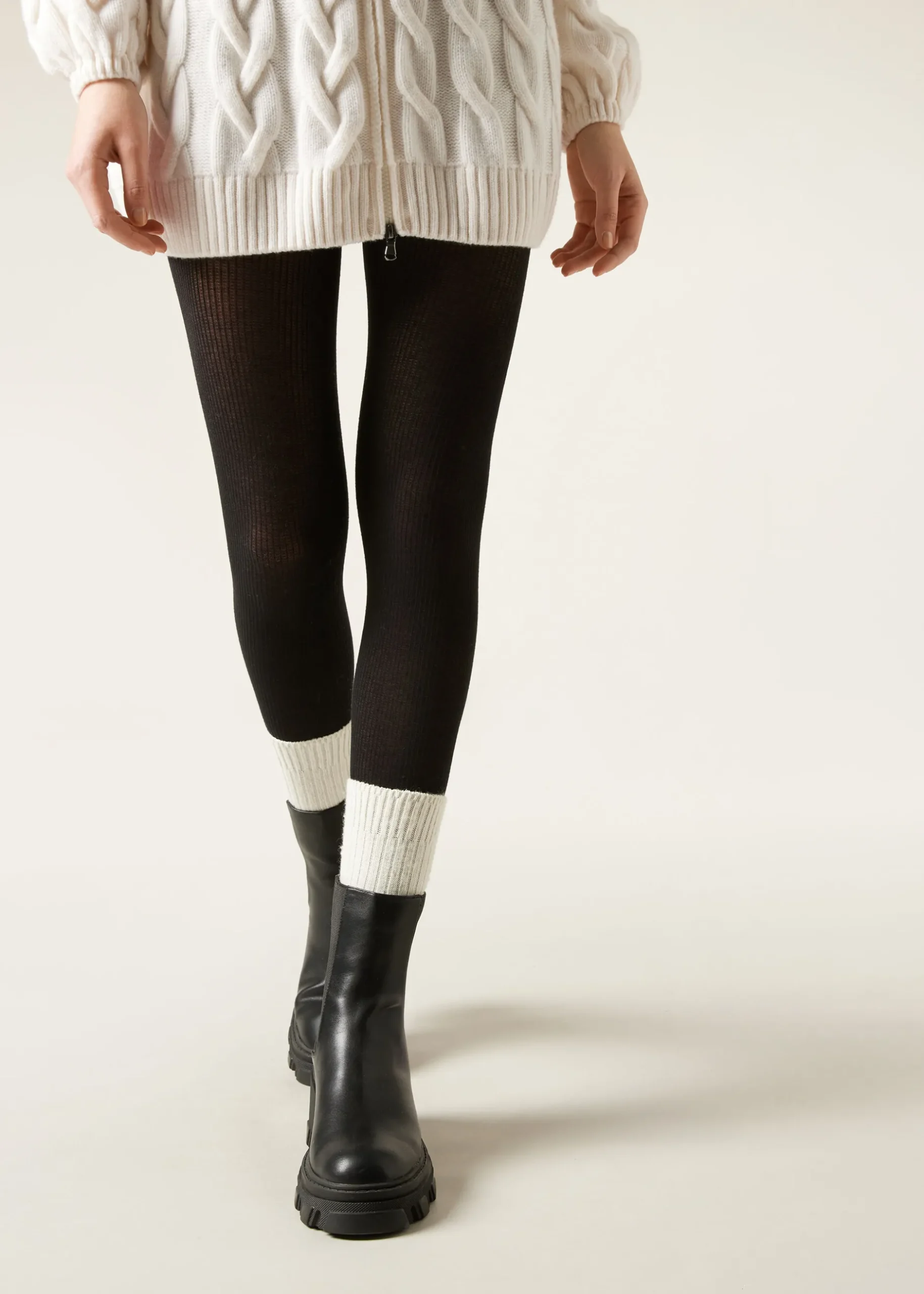 Women Calzedonia Ribbed Tights With Cashmere
