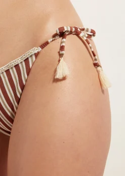 Women Calzedonia Rodi Stripe Bow Brazilian Bikini Bottoms