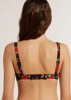 Women Calzedonia Rose Animal Print Balconette Bikini Top Nizza