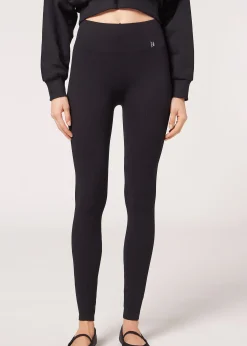 Women Calzedonia Seamless Fine Ribbed Sports Leggings