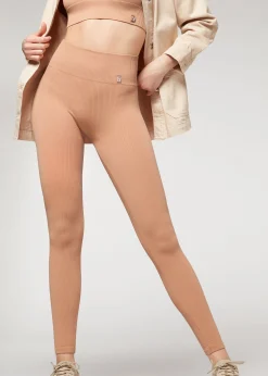 Women Calzedonia Seamless Fine Ribbed Sports Leggings