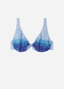 Women Calzedonia Sequin Balconette Bikini Top Seychelles