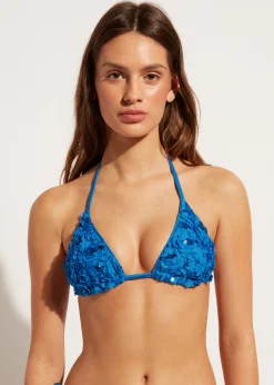 Women Calzedonia Sequin Floral Slide Triangle Bikini Top Parigi