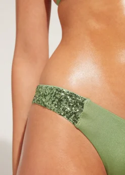 Women Calzedonia Sequin High-Leg Brazilian Bikini Bottoms Cannes