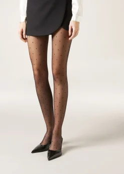 Women Calzedonia Sheer Polka Dot Tights