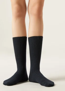 Women Calzedonia Short Ribbed Socks With Wool And Cashmere