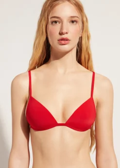 Women Calzedonia Soft Graduated Padded Triangle Bikini Top Indonesia