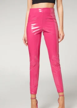 Women Calzedonia Thermal Vinyl Skinny Leggings