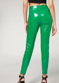 Women Calzedonia Thermal Vinyl Skinny Leggings