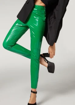 Women Calzedonia Thermal Vinyl Skinny Leggings