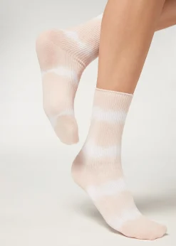 Women Calzedonia Tie Dye Patterned Short Socks