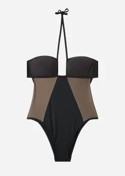 Women Calzedonia Tulle Insert Swimsuit Tokyo