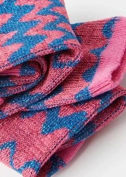 Women Calzedonia Wave Motif Short Socks With Glitter