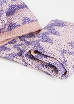 Women Calzedonia Wave Motif Short Socks With Glitter