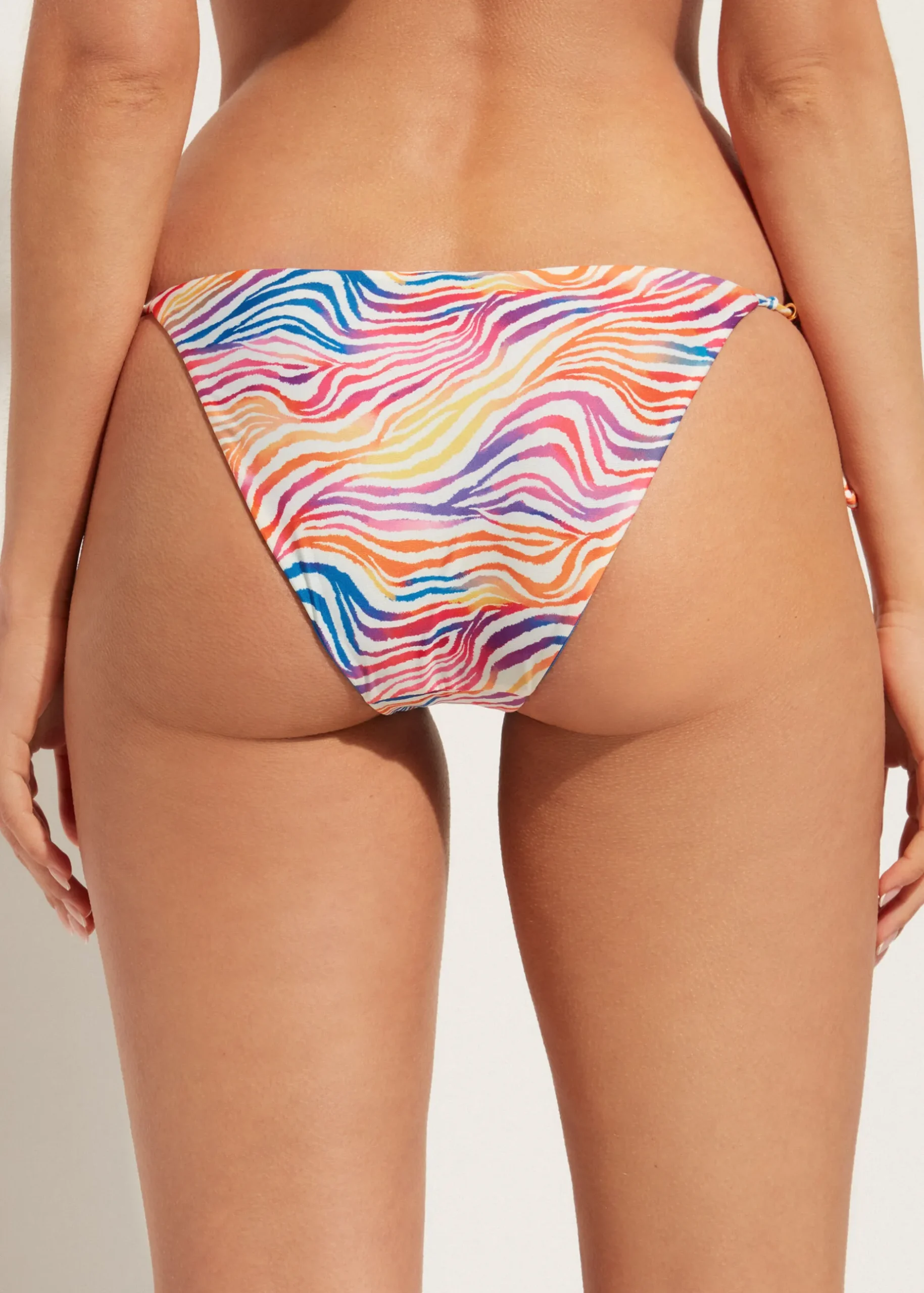 Women Calzedonia Zebra Pattern Tie Bikini Bottoms Malaga