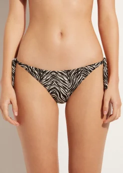 Women Calzedonia Zebra Print Bow Bikini Bottoms Nairobi